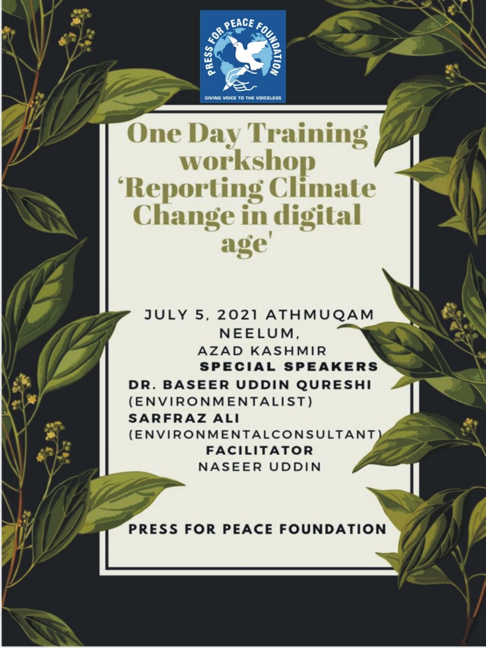 Press for Peace Foundation organises workshop on “Reporting Climate Change in Digital Age”